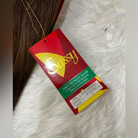 Silky Straight  #4  Natural Brown 18 Inch Human Hair Extension Wefts - Picture 5 of 7